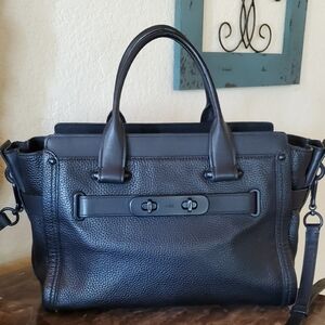 Coach Swagger 27 All Black Bag